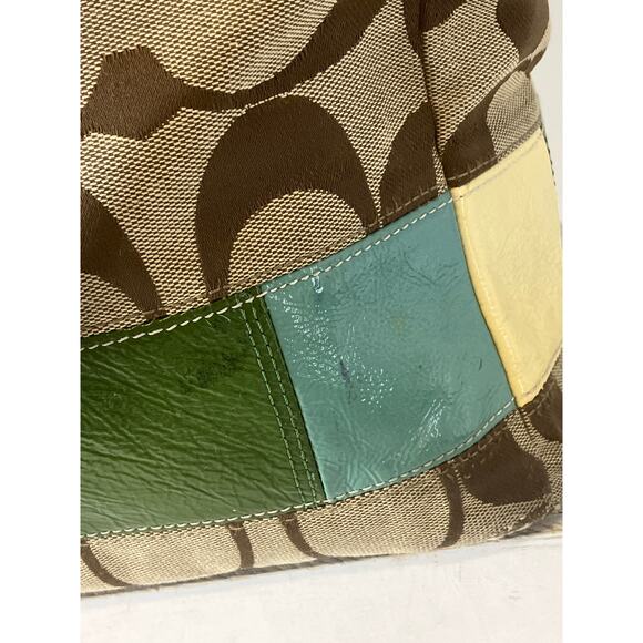 COACH F15587 SIGNATURE PIRNT CANVAS MUTI TRIM DIAPER BAG - Picture 5 of 16